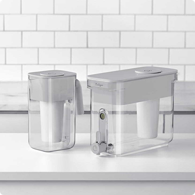 zerowater pitcher and dispenser on counter