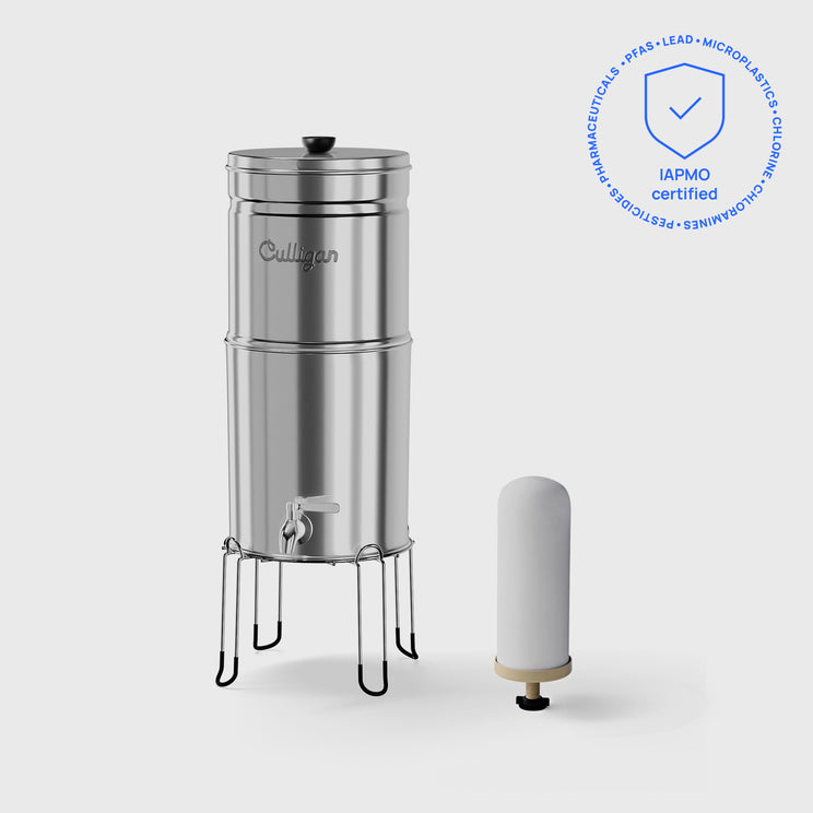 Scout 2.25 Gallon Gravity Countertop System - Polished Stainless Steel / Starter Pack
