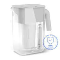 Grey water filter pitcher with Culligan branding on a white background