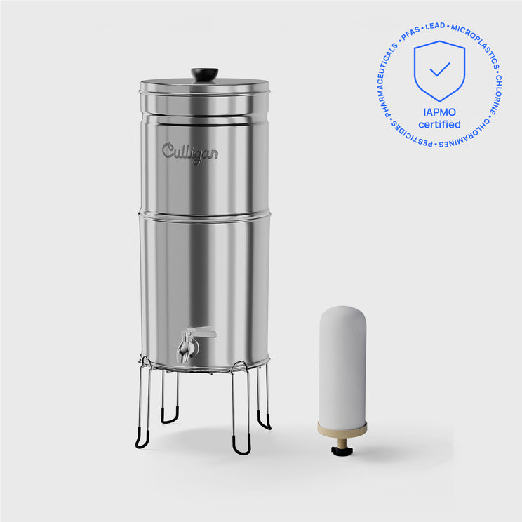 Venture 3 Gallon Gravity Countertop System - Polished Stainless Steel / Starter Pack