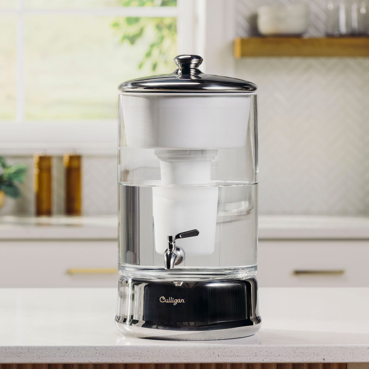 40 cup zerowater dispenser on counter in kitchen
