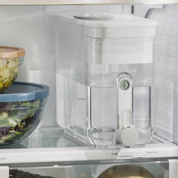 32 cup zerowater dispenser in refrigerator next to salad