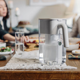 10 cup zerowater pitcher on dining table for gathering