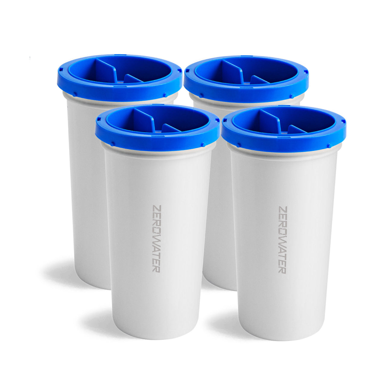 4 pack of zerowater filters with blue tops