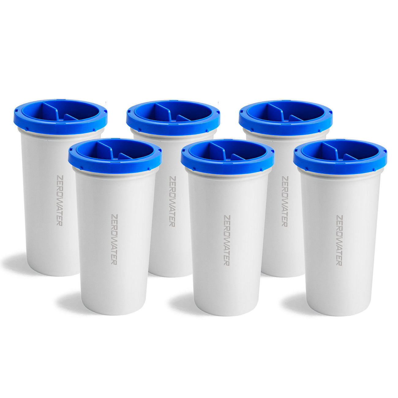 6 pack of zerowater filters with blue tops